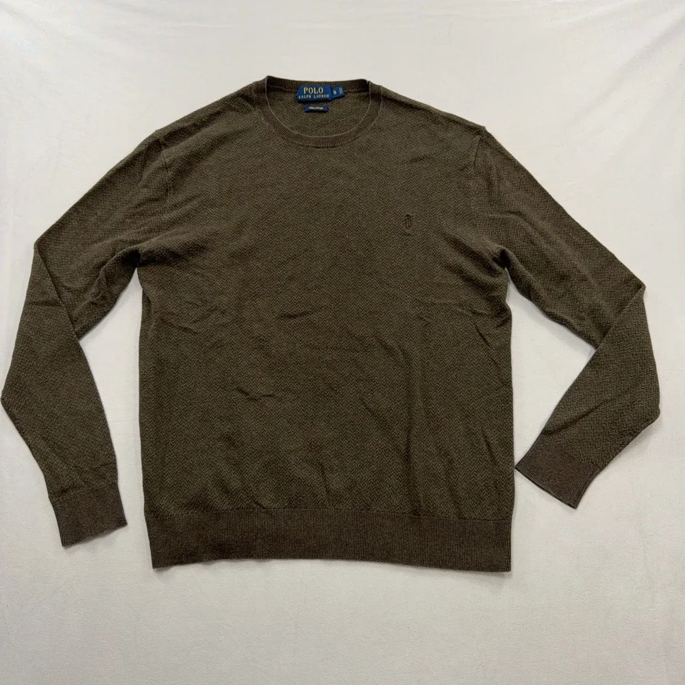 Polo Ralph Lauren Sweater Pima Cotton Crewneck Textured Mens S (2 Lot)